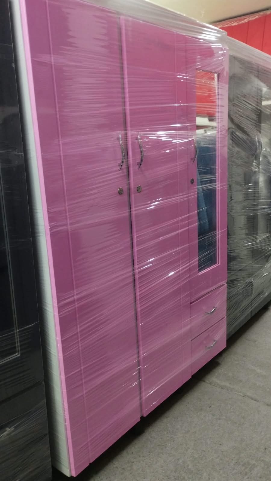 Armario 120 cm color rosa, armario de ropa infantil con espejo - armarios en Cali con pago contra entrega